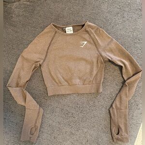 Gymshark Chocolate Crop Top Long Sleeve Top